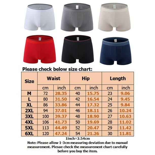 Avamo Men Underwear Moisture-Wicking Underpants Wide Waistband Boxer Briefs  Comfy Boxers Trunks Vacation Red 3XL