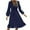Blue, variant on Dresses For Women 2024 Women'S Autumn Solid Color Waist Wrap Show Thin Dot Print Long Sleeve Dress Womens Dresses (Navy Blue,XL)
