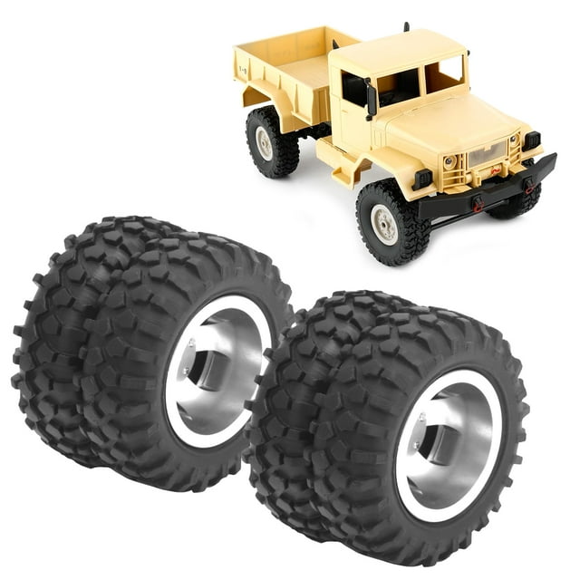 Keenso 2Pcs RC Rear Twin Tire Wheel Tyre 55mm Dia Fit for WPL D12 1/10 Remote Control Truck,RC Wheel for WPL,RC Rear Tires