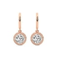 thumbnail image 4 of 3 Carat IGI Certified Round Shape Lab Grown Diamond Earrings | 14K Rose Gold | Bella Vintage Dangling Lab Diamond Earrings | Prong Setting | FG-VS Quality Friendly Diamonds, 4 of 6