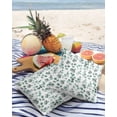 thumbnail image 3 of Pack of 2 Outdoor Pillow Covers, Green Eucalyptus Leaves Texture Waterproof Square Throw Pillowcase Cushion Decorative Pillow Covers for Couch Patio Tent, 24x24 in, 3 of 6