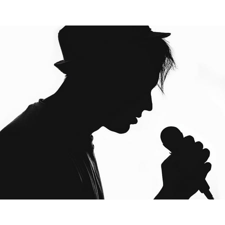 LAMINATED POSTER Musician Vocalist Microphone Silhouette The Artist Poster Print 24 x