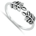 thumbnail image 4 of CHOOSE YOUR COLOR Adjustable Open Leaves Ring .925 Sterling Silver Band Jewelry Female Male Size 10, 4 of 4