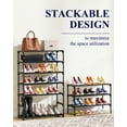 thumbnail image 5 of Kitsure 3-Tier Shoe Rack, Shoe Organizer for Closet, Entryway, Garage or Hallway, 11.5" x 27.2" x 18.3", Black, 5 of 8