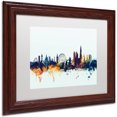 thumbnail image 2 of Trademark Fine Art "London England Skyline Blue" Canvas Art by Michael Tompsett, White Matte, Wood Frame, 2 of 4