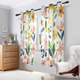 thumbnail image 2 of Yayeee Window Curtains Set of 2 for Living Room Light Filtering 63"x42", Retro Yellow Floral, 2 of 7