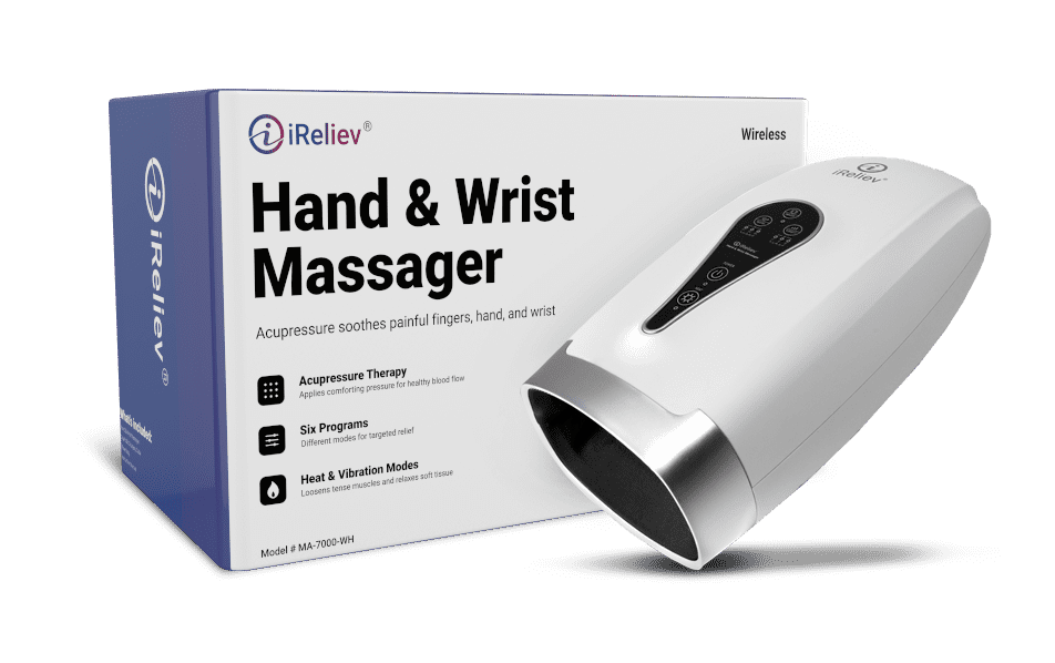 iReliev Hand Massager with Heat, Cordless Hand Massager Machine with 6