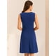 thumbnail image 4 of Vestido de trabajo para mujer Color sólido Sin mangas A-line Flare Vestidos Azul Real L, 4 of 6