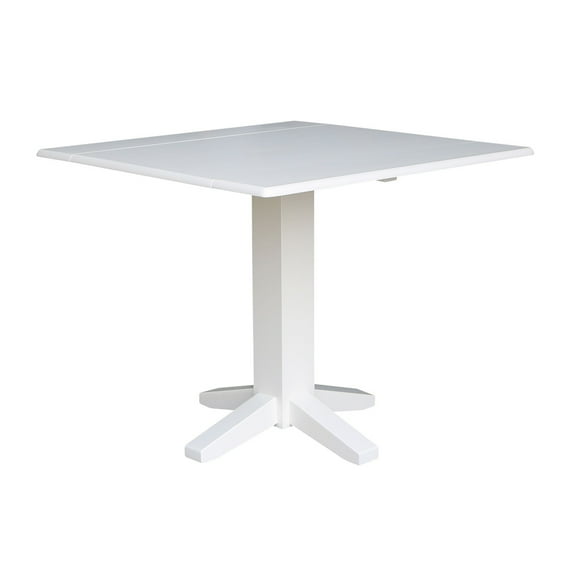 Square Dual Drop Leaf Dining Table in White