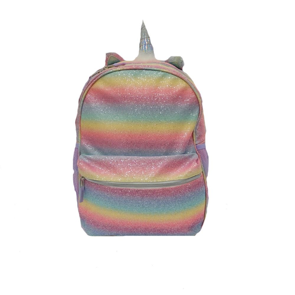 Girls Unicorn Rainbow Glitter Backpack 
