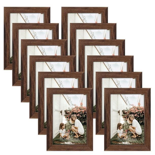 12 Pack 4x6 Picture Frames,Rustic 4 by 6 Photo Frame for Wall and Tabletop