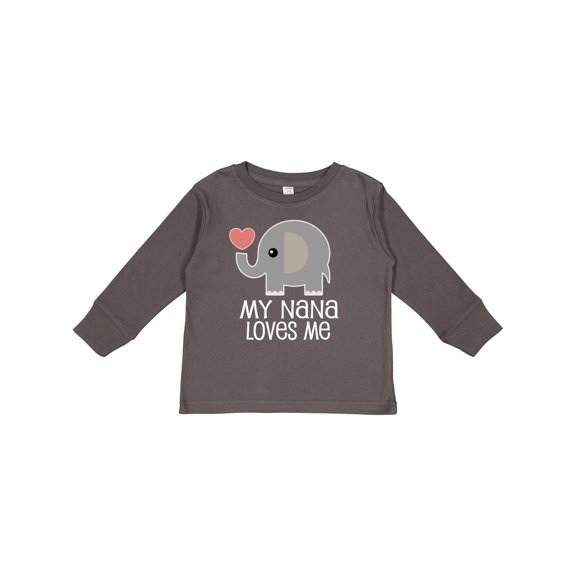 Inktastic Nana Loves Me for Grandkids Boys or Girls Long Sleeve Toddler T-Shirt