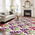 thumbnail image 2 of 8'x10' Area Rugs, Pink Purple Green Indoor Outdoor Area Rug for Living Room Bedroom, Modern Ethnic Geometric Abstract Washable Bathroom Rugs Kitchen Floor Carpet Mats Home Decor Aesthetic, 2 of 8