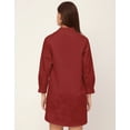 thumbnail image 4 of Moomaya Classic Solid Cotton Shirt Dress - Long Sleeves, Everyday Casual Wear, 4 of 9