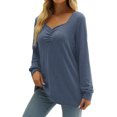 thumbnail image 4 of Vedolay Women's Long Sleeve T Shirt Fall Womens Basic Tunic Tops Blouses Tees Blue,M, 4 of 4