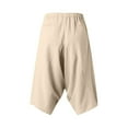 thumbnail image 3 of Kureaily Men Summer Casual Drawstring Mid Waist Cotton Linen Loose Cropped Bloomers With Pockets, 3 of 4