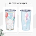 thumbnail image 4 of Kll Cute Elephant Bunny Flying With Balloon Stainless Stainless Steel Vacuum Insulated Coffee Cup 20 Oz Lids And Straws,1 Metal Straws,1 Cleaning Brush, 4 of 9