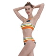 thumbnail image 5 of Kdxio Colorful Pastel Stripes for Womens High Waisted Bikini Top Sports Style Two Piece Bathing Suits, 5 of 7
