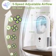 thumbnail image 3 of Liufige Ventilador de Escritorio sin Aspas, pequeño y silencioso Ventilador de Escritorio con batería de 6000 mAh con 6 Modos, Pantalla LED, Ventiladores de Mesa de 13,8 Pulgadas para Dormitorio, hoga, 3 of 5