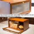 thumbnail image 3 of ETMI Bamboo Bread Box for Kitchen Countertop-Large Farmhouse Brown Bread Box with Window Bread Holder, 3 of 7