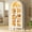 White, variant on Kojooin 70" Tall Arched Kitchen Pantry Cabinet with LED Lights, Modern Wood Arched Bookshelf with Glass Doors & Adjustable Shelves, Elegant Display Cabinet for Kitchen, Dining Room, Living Room