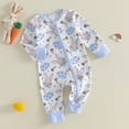 thumbnail image 4 of CAUYDY Boys Pajamas for Newborn Baby Clothes 0 3 6 9 Months 1T 2T Preemie Long Sleeve Romper Fall Winter Infant Boy Bodysuit Toddler Sleepwear Blue for Sizes 0-3 Months, 4 of 9