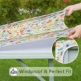 thumbnail image 6 of Pioneer Flower Floral Print Pattern Square Fitted Tablecloth with Elastic Edge,Square Table Cover,Washable Elastic Table Cover for Home Kitchen Party Decor 34"x34", 6 of 6