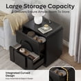 thumbnail image 5 of Bestier Black Nightstand with 2 Drawers, Boho End Table Beside Table with Charging Station for Bedroom Living Room, Home Office, 5 of 9
