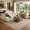 Beige-3+2+0, variant on Asofer 2 Pieces Living Room Sofa Set, Corduroy 5-Seater Sectional Sofa Couches, 3 Seater Sofa and 2 Seats Couch with Deep Seats & Washable Cover for Living Room, Apartment, Dark gray