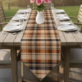 thumbnail image 6 of Orange Blue Checkered Table Runner Linen Burlap Table Runner 72 Inches Long Fall Farmhouse Buffalo Plaid Dresser Scarves for Kitchen Island Coffee Dining Room Party Wedding Holiday Decoration 14"x72", 6 of 8