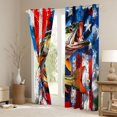 thumbnail image 3 of Manfei Watercolor Bass Fish Kitchen Curtains, Patriotic US Flag Black Out Curtains Pack of 2 (42x63 Each), Red Blue Green, 3 of 6