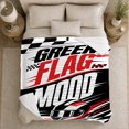 thumbnail image 5 of Green Flag Mood Racing Quote with Helmet and Checkers, Fast Motorsport Graphic Art for Racing Fans, Red Track Motif Soft Flannel Blanket, Birthday Gift for Garage and Game Room Home Decor, 5 of 9