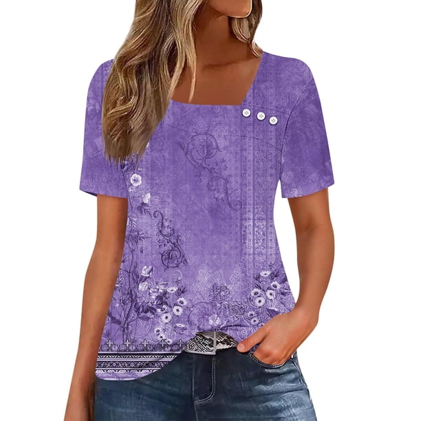Usted Es Más Que una Camisa de Puntuación de Prueba, de Moda Casual Impreso Botón de Manga Corta Cuello en V para las Mujeres