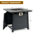 thumbnail image 6 of 2-in-1 Propane Fire Pit Table, Outdoor Table with Fire Pit, 28 Inch 50,000 BTU Auto-Ignition Gas Fire Pit Table with Lid and Lava Rock, Square Fire Table for Yard Patio Garden, 6 of 6