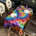 thumbnail image 2 of Colorful Rainbow Tie Dye Spiral Pattern Rectangle Tablecloth 60"x102",Waterproof Polyester Rectangle Table Cloth, Wipeable Spillproof Polyester Tablecloth for Dining, Camping, Indoor and Outdoor, 2 of 6