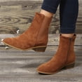 thumbnail image 5 of B91xZ Bottines à Talon pour Femmes, Plateforme Élastique, Semelle Crantée, à Enfiler, Marron 7.5, 5 of 5