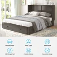 thumbnail image 3 of Mjkone Queen Size Cabinet Bed, Queen Size Murphy Cube Cabinet Chest Bed with USB Charging Station& Large Drawers&3 Level Folding Foam Mattress for Living Room/Apartment/Loft (Gray,Poplar), 3 of 7