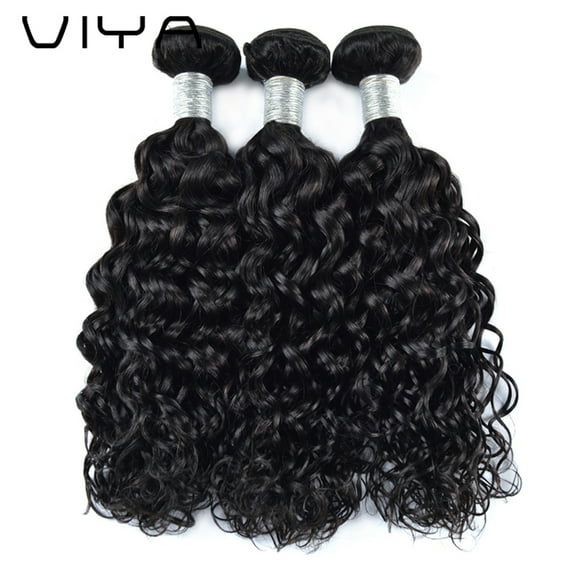 VIYA Water Wave Bundle Human Hair for Black Women Wet And Wavy Bundles Natural Black 1 Pack 20 Inch