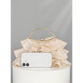 thumbnail image 5 of Women's Elegant Ruffle Evening Clutch Bag with Metal Handle, Floral Inspired Handbag for Wedding Party Prom, 5 of 7