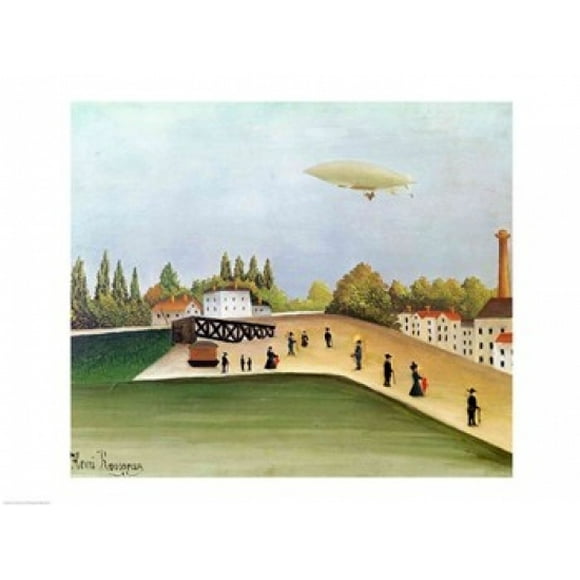 Affiche Originale de Quay at Ivry de Henri Rousseau (36 x 24)