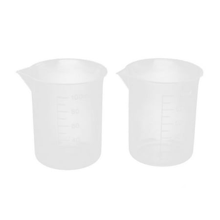 

Xubond Glass Cups for 2 Clear Plastic Graduated 100mL Measuring Cup Beaker Lab Pcs Glass&Bottle Kitchen Essentials White Drinking Glasses