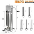 thumbnail image 2 of Ktaxon 15LBS/7L Sausage Stuffer, Manual Sausage Maker Meat Stuffer, Home & Commercial, 2 of 8
