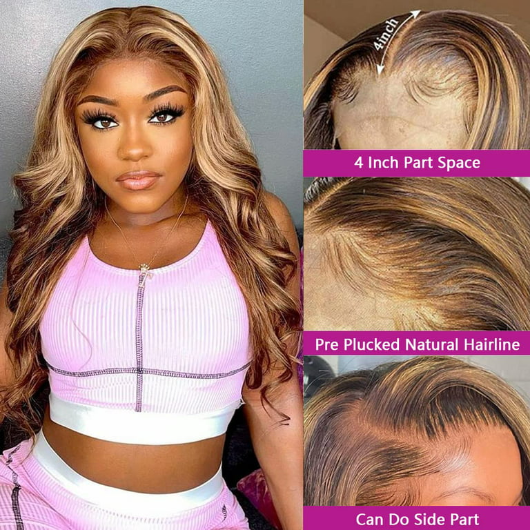  Ombre Blonde Dark Roots Lace Front Wigs 13x4 Free Part  Straight Human Hair Wig Full Ends 28 Inch 150% Density 2 Tone Brazilian  Virgin Lace Frontal Wigs Pre plucked Natural
