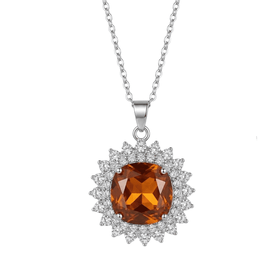 RAYMONS OVERSEAS-Elegant Flower Pendant Necklace for Women Gold Tone Chain with Black Enamel Design Clear CZ Stones Stylish Fashion Jewelry Gift