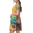 thumbnail image 2 of Balery Island Beach Guinea Pig Vestidos sueltos de manga corta para mujer, vestidos de verano 2025, vestidos casuales de corte A con vuelo., 2 of 6
