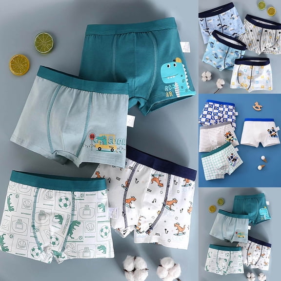 RTKFRFLM Boys Boxer Briefs Comfortable Breathable Underwear for Kids Boys Soft Cotton Boxer Briefs for Big Kids Daily Underwear Gear Green 8-9 Years