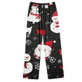 thumbnail image 3 of Lorytime Christmas Vacation Pjs Sets for Women Snowman Long Sleeved Collared Tops Elastic Waist Pants Soft Loungewear, 3 of 4