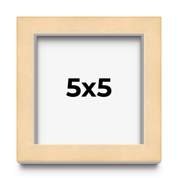 5x5 IN Shadow Box Frame Brown | 0.875 Inches Deep Real Wood Contemporary Shadowbox Display Frame |