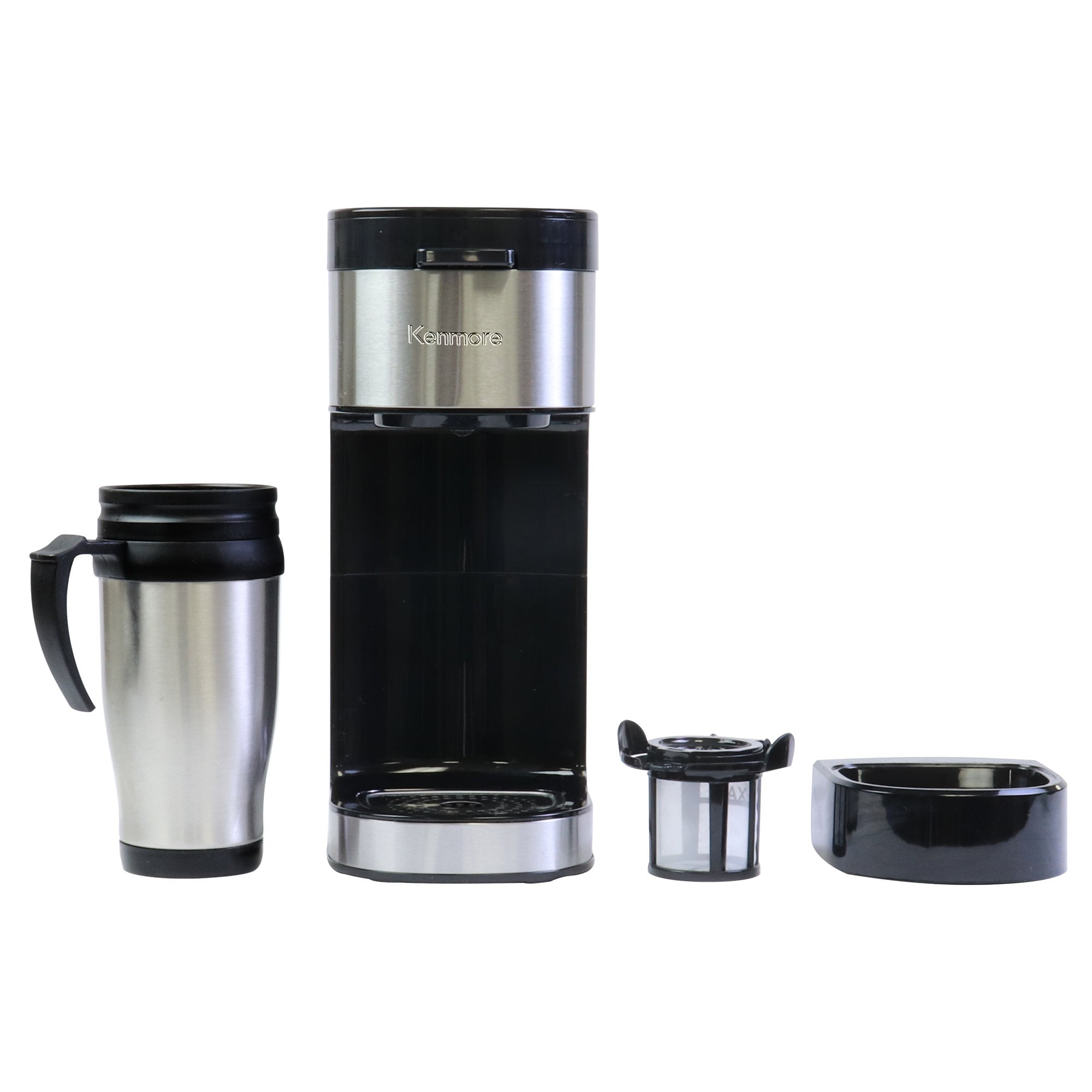 Mainstays Single Serve Dual Brew Coffee Maker Black 14oz with