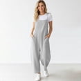 thumbnail image 3 of One Piece Jumpsuits for Women Casual Lace Up Sleeveless Solid Overalls With Pocket Drawstring Loose Spaghetti Strap Romper Trendy Jumpsuits, 3 of 6